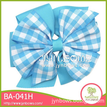 Blue and white squares custom embroidered bow tie